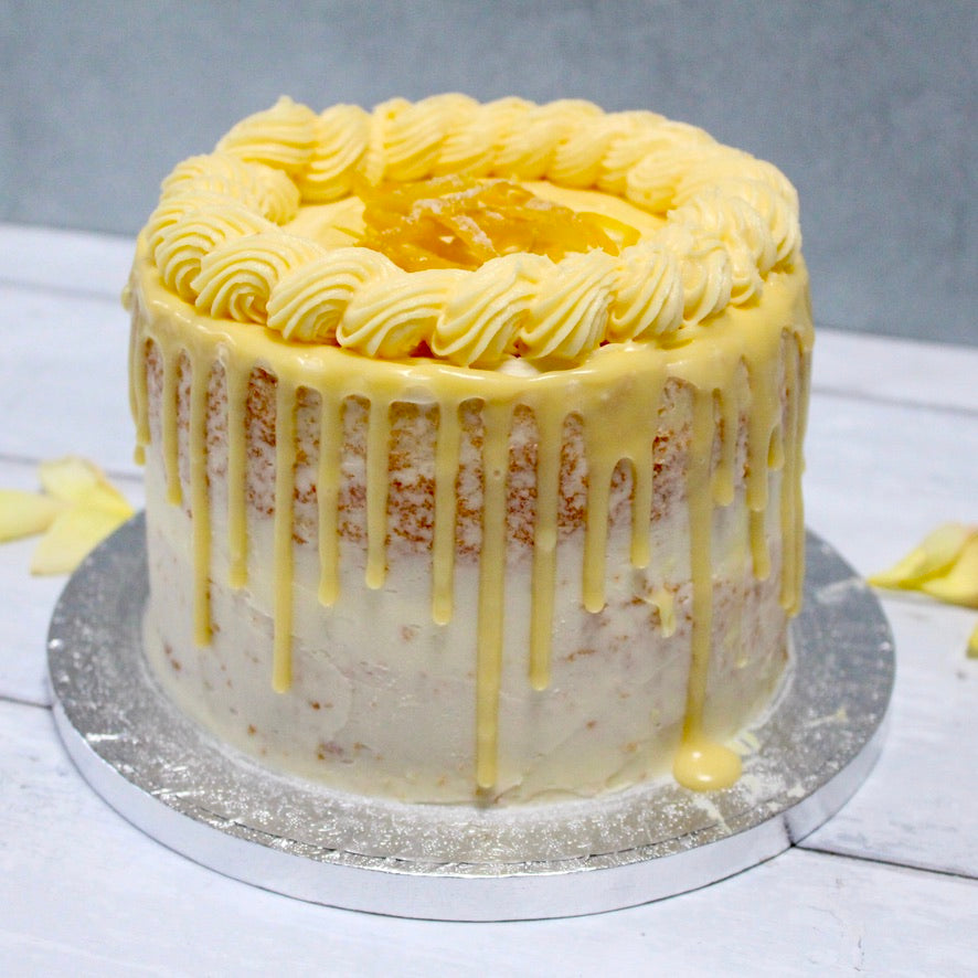 Lemon drip cake